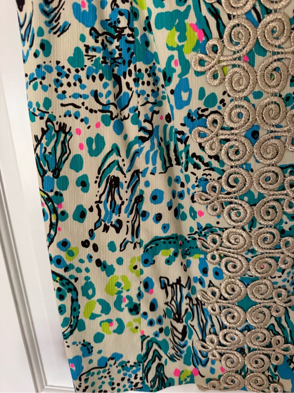 Lilly Pulitzer Teal, Cream & Yellow Floral Shift Dress - Picture 8 of 10